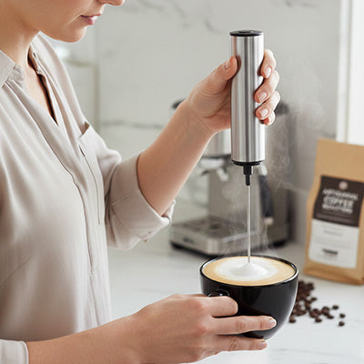 onctueux cappuccino avec mousseur a lait